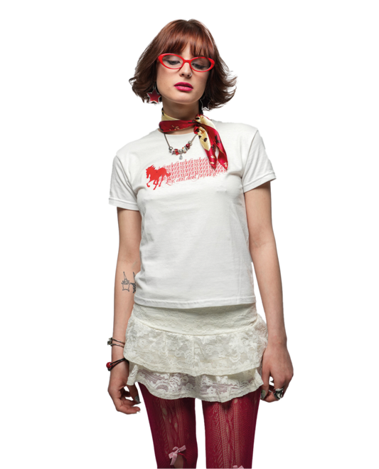 HORSE CHASE - SLIM TOP (WHITE)